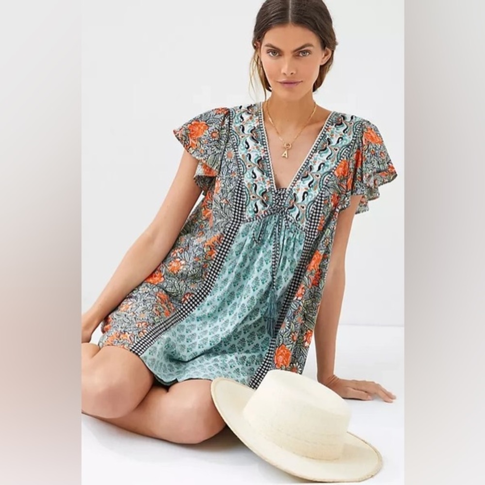 ANTHROPOLOGIE ASTRID WOMENS MINI DRESS, MULTICOLORED. Size xs